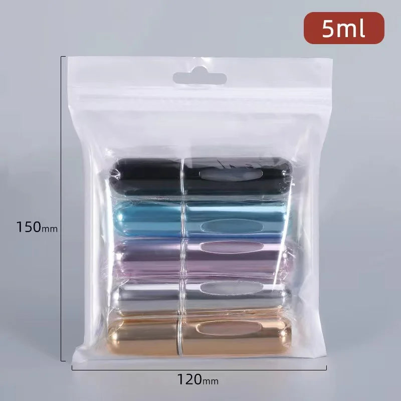 5Pcs 5ML Portable Mini Refillable Perfume Atomizer Bottle Refillable Spray Scent Pump Case Empty Container Tools