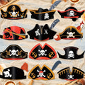 Pirate Party Hats Birthday Hats Pirate Costume Cap Accessories Paper Crown Pirate Party Photobooth Props Pirates Theme Birthday