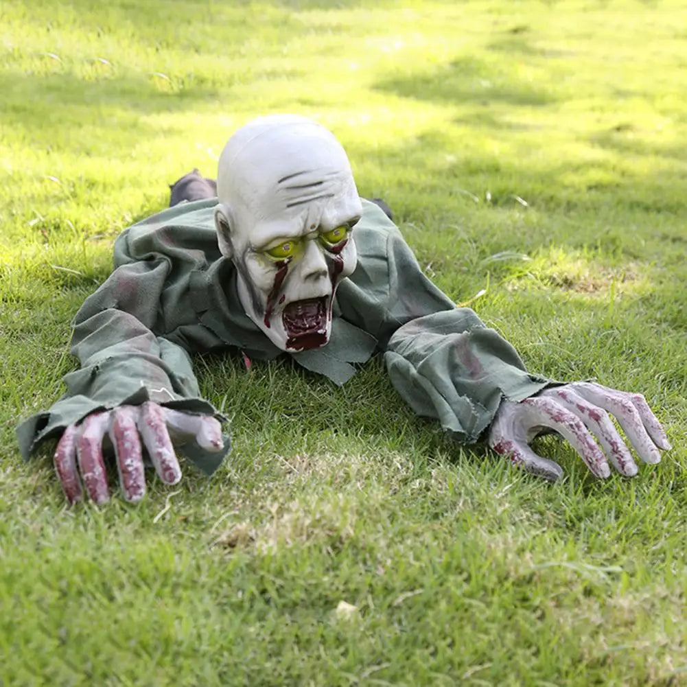 Crawling Ghost Toy Spooky Halloween Crawling Ghost Decoration with Sound Glowing Eyes Realistic Electric for Haunted for Scenes