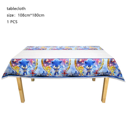 Blue Hedgehog Birthday Party Decoration Set