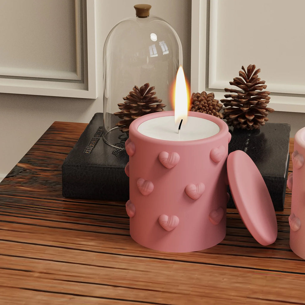 Heart-shaped candle molds and storage boxes—easy to demold ,Suitable for candles, soap, bath bombs, Mother's Day Gifts