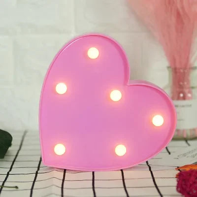 LED Love Heart  Lamp Wedding Party Romantic Red Pink Night Light Ornament Birthday Christmas Home Decoration Valentines Day Gift
