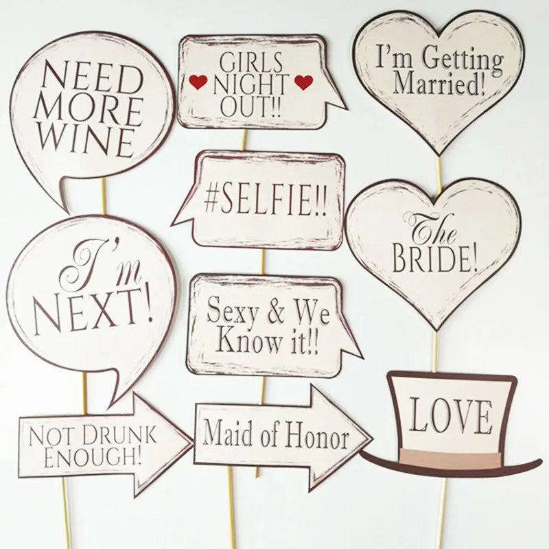 Wedding Photography Props Funny Selfies Mustache Glasses Team Bride Groom Photo Booth Props Bridal Shower DIY Wedding Decoration