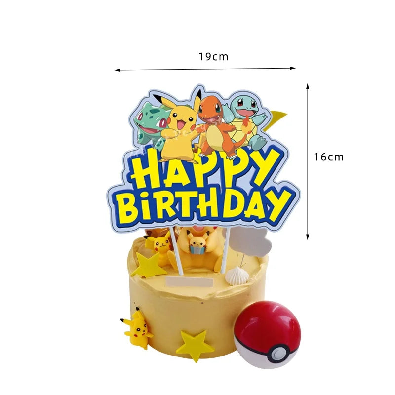 Topper Pokemon Cake Birthday Pokemon Decoration Cake Topper Pikachu Cupcake Topper Baby Shower Baking DIY Supplies Party Favors