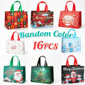 16/8/1Pack Christmas Gift Bags With Handles Multifunctional Non-Woven Large Tote Bags for Gift Wrapping Shopping Party Supplies