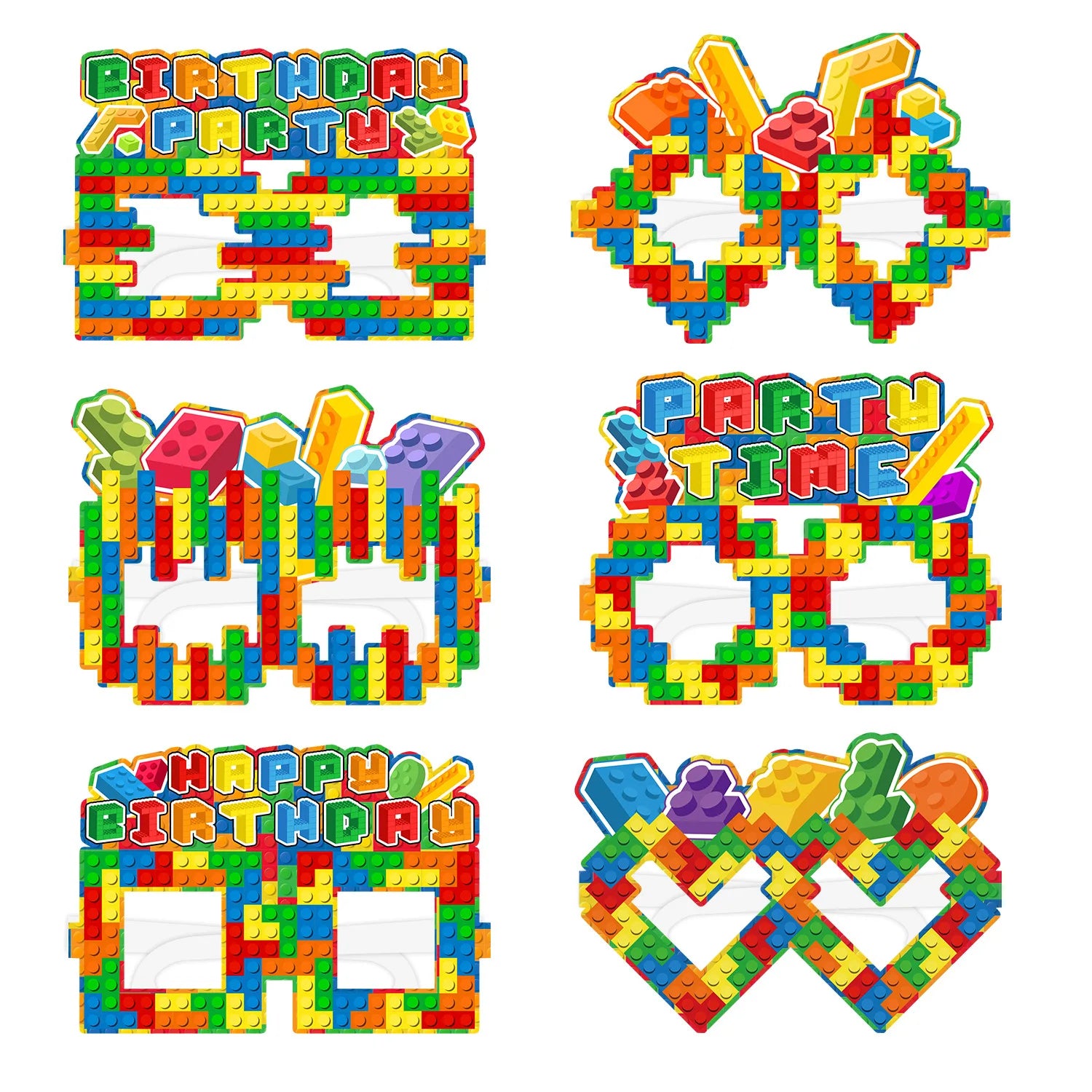 Kids Building Blocks Birthday Party Decoration Colorful Building Block Theme Party Supplies Kit Plates Cups Napkins Straw Ballon