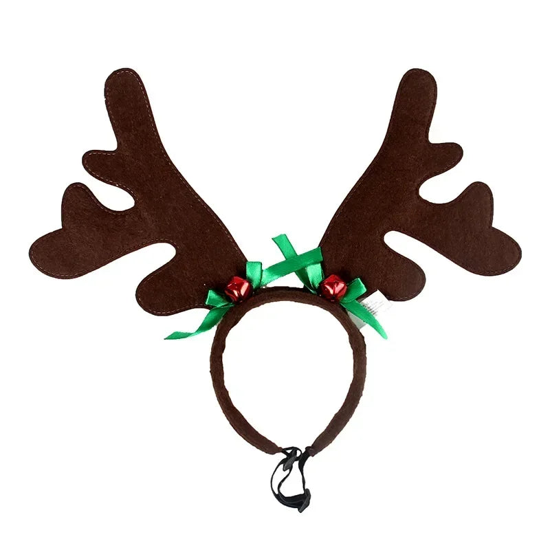 Christmas Decor Pet Headwear Party Cosplay Antlers Headbands Pet Essentials Xmas Hat Hair Hoops Dog Reindeer Hair Accessories