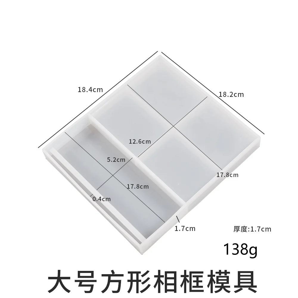 Crystal heart photo frame silicone mold, handmade DIY jewelry heart photo frame epoxy resin mold, mirror decoration tool