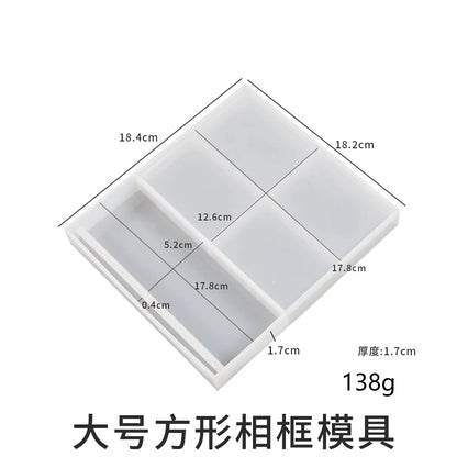 Crystal heart photo frame silicone mold, handmade DIY jewelry heart photo frame epoxy resin mold, mirror decoration tool
