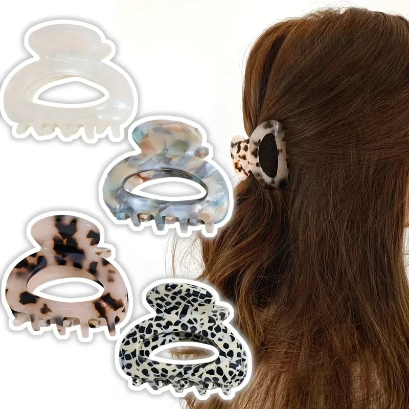 Elegant Sweet Small Oval Hair Claw Clip for Women