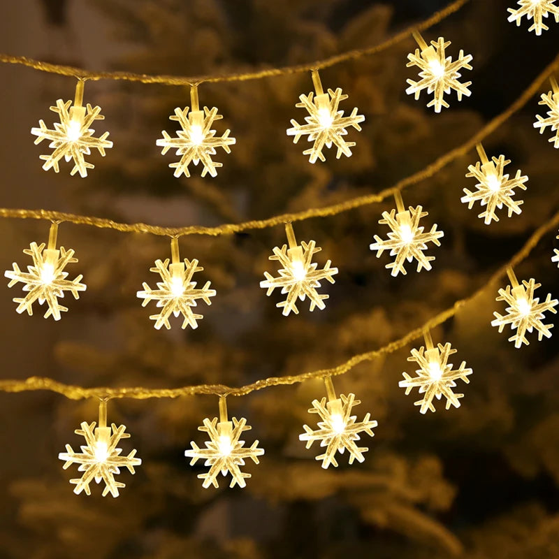 Snowflake LED String Light — Fairy Warm White Garland