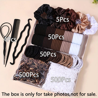 1109pcs Women Dark Hair Accessories Set