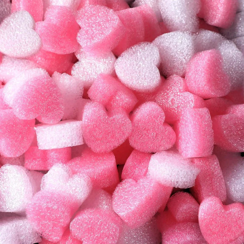 100pcs Valentine Gift Box Filler Shreds Mini Heart Shaped Foam Beads Basket Filler for Crafts DIY Wrapping Decoration Supplies