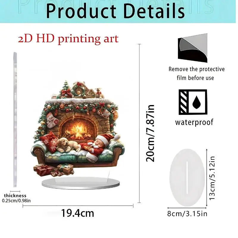 Santa Claus Tabletop Decoration With Base 2D