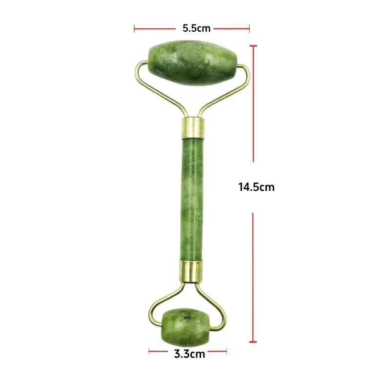 Natural jade roller massager, scraping board,foot massage roller,facial lifting and anti-wrinkle double-head scraping