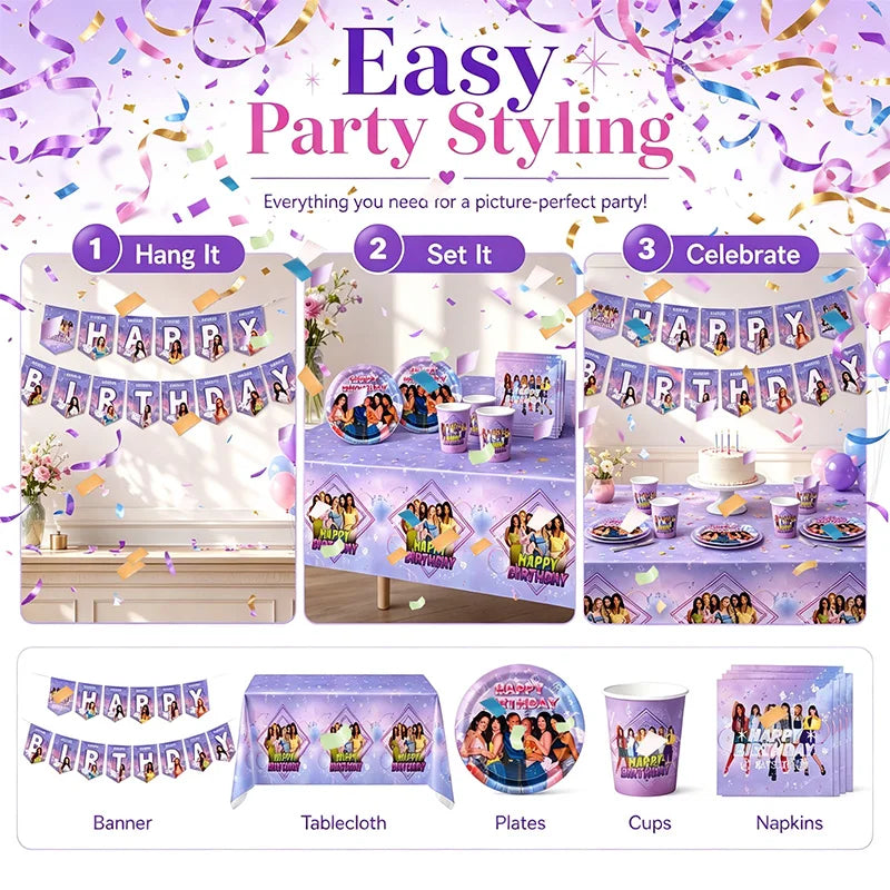 Hot KPOP K&Katseye Themed Decoration Kit Birthday Christmas Halloween Combo Perfect for Indoor Living Rooms Outdoor Backyards