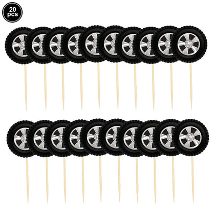 12pcs Racing Car Cupcake Toppers Racing Car Theme Cake Decoration Baby Shower Kids Boys Girls Racing Car Birthday Party Supplies