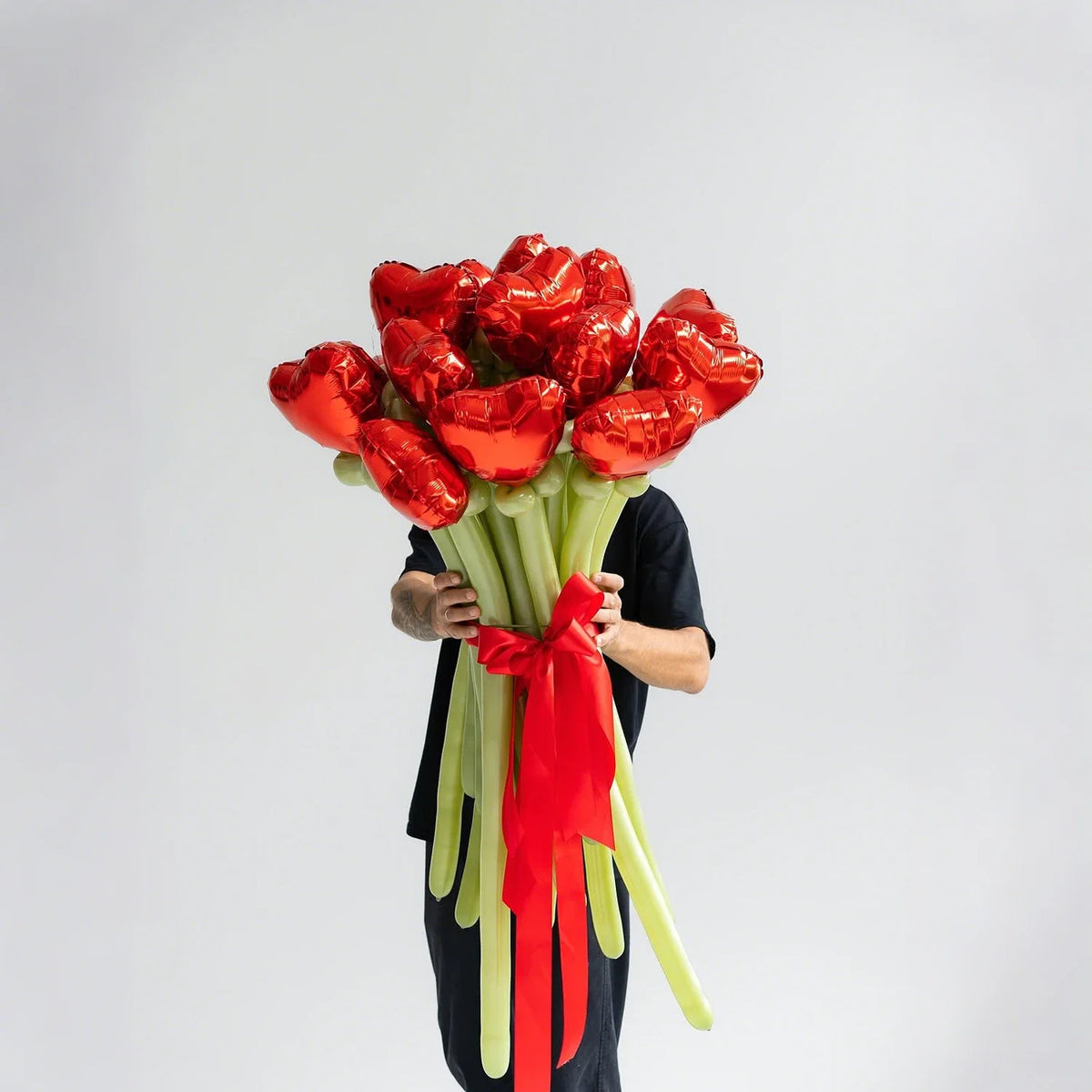 Love balloon bouquet set, red and green latex DIY long balloons forAnniversary, Wedding, Valentine's Day,birthday parties