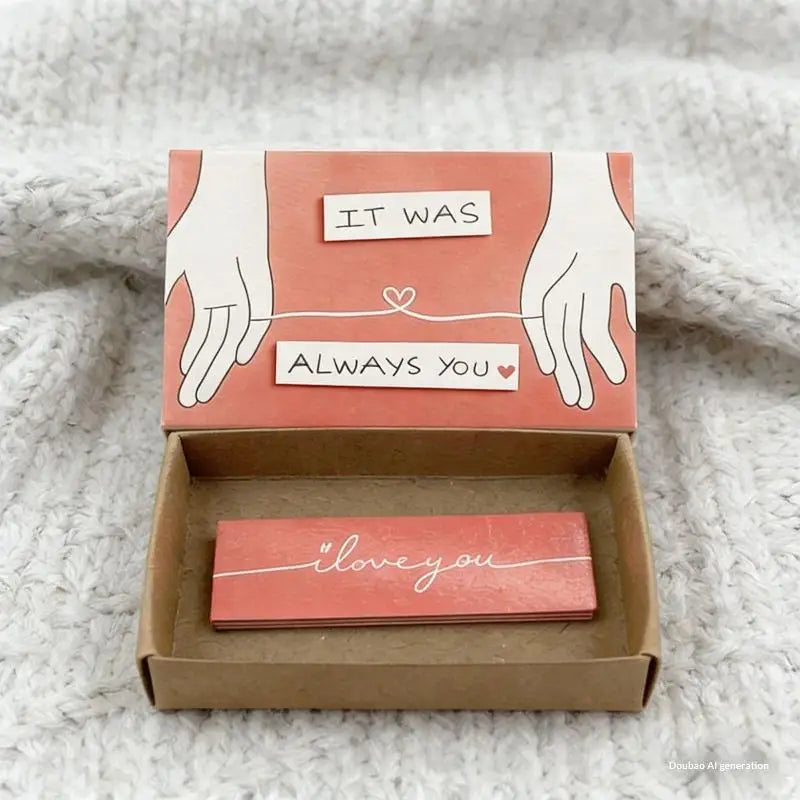 New 1Pcs Romantic "I Love You" Message Gift Handmade Love Box Card For Valentine's Day Anniversary Wedding Surprise For Her/Him