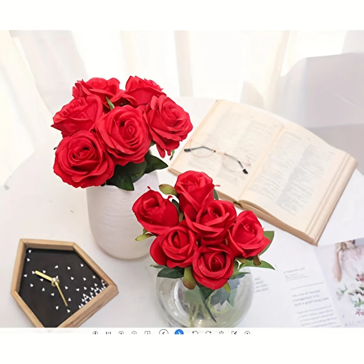 12pcs Realistic Artificial Rose Bouquet for Weddings, Birthdays, and More for Floral Arrangements and Home Decor