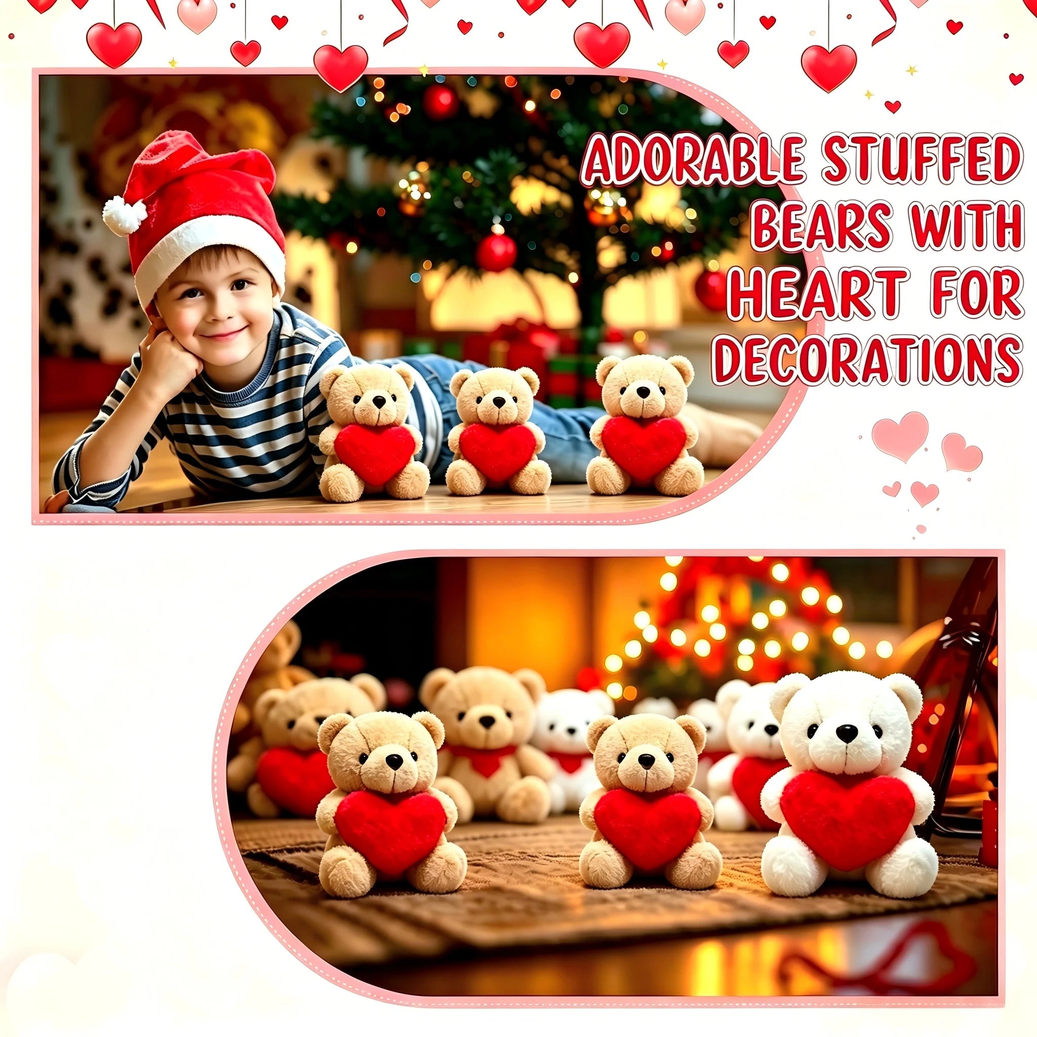 Teddy Bear With Heart Plush White Bear Holding Heart Gifts for Valentine's Day Wedding Giving Romantic Love Toys Gift