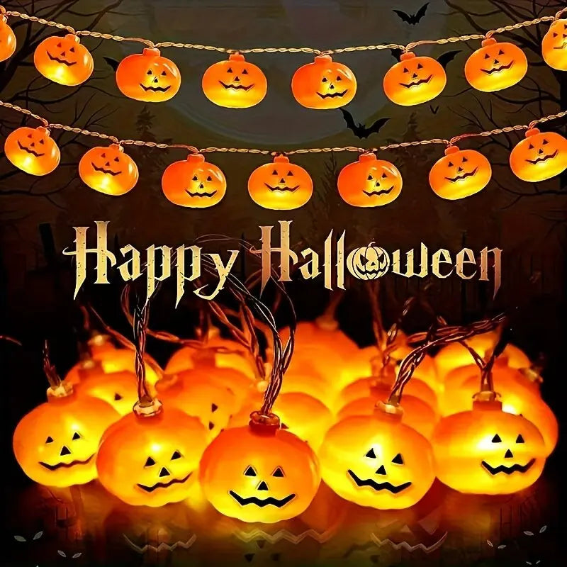59.06i10LED Pumpkin String Lights for Halloween Room Party Decorations and Other Lighting Arrangements