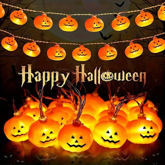 10 LED Pumpkin String Lights for Halloween