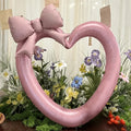 40Inch Heart Foil Balloon with Bow Pink Red Cream Black Birthday Wedding Valentine Mother's Day Decor