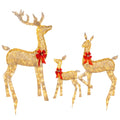 3 Pcs Lighted Reindeer Christmas Decoration Family Set Cute Lighted Reindeer Xmas Decoration Light Up Christmas Yard Decoration