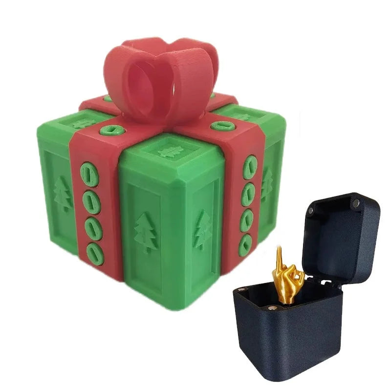 Christmas Gift Box With Middle Finger Hidden Inside Fun Prank Novelty Home Decor Creative Desk Pop Up Surprise Present