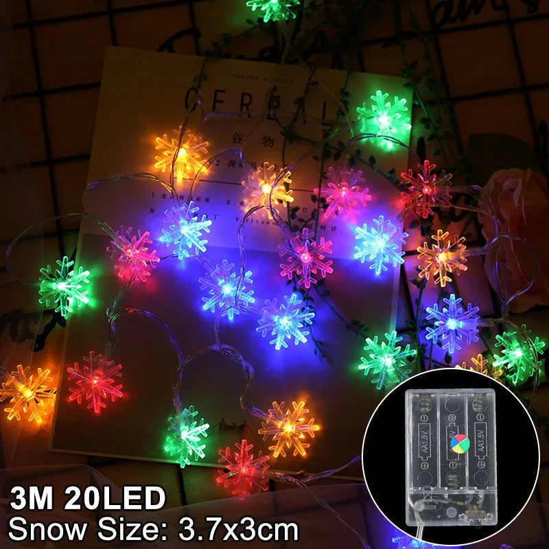 Snowflake LED Light Christmas Decoration — Hanging Garland