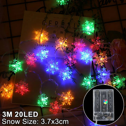 Snowflake LED Light Christmas Decoration — Hanging Garland