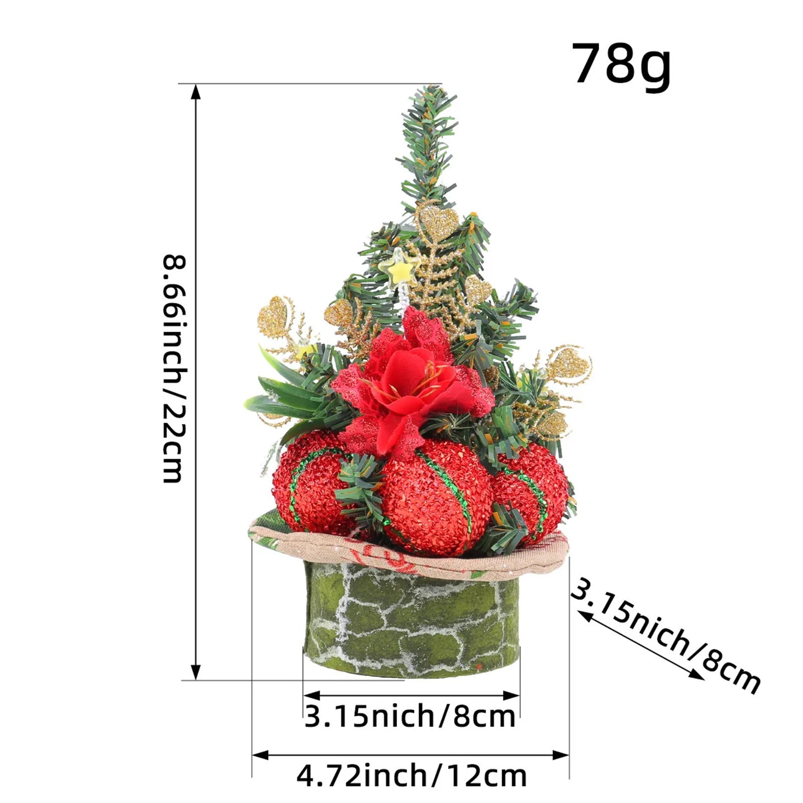 Artificial Tabletop Mini Christmas Tree Tabletop Decorations Festival Winter Holiday Miniature Decor for Christmas Décor 30cm
