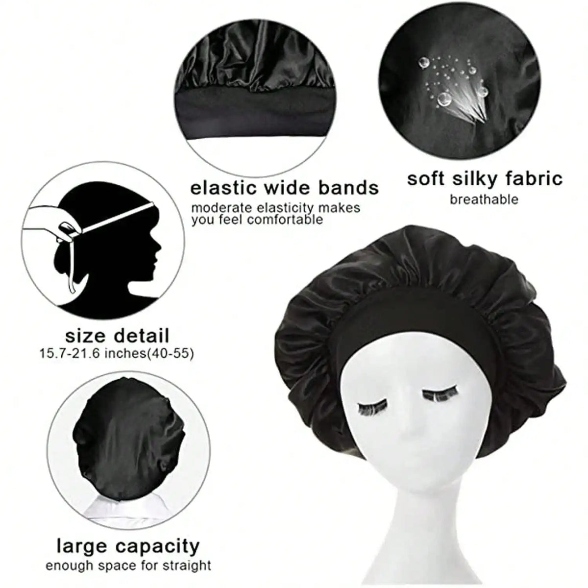 Heatless Curling Rod Headband Lazy Hair Curler No Heat Hair Rollers Curls Sleeping Soft Flexi Rod with Bonnet Hair Styling Tools