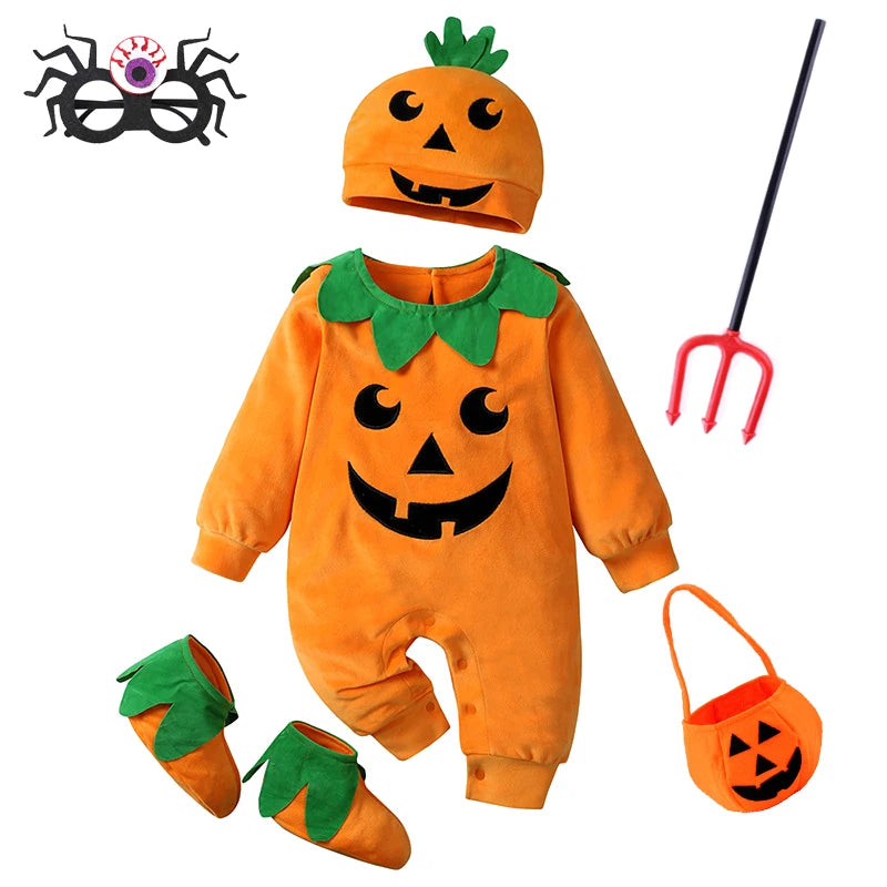 3-24M pumpkin Cosplay Baby Girls Boys Halloween Costume