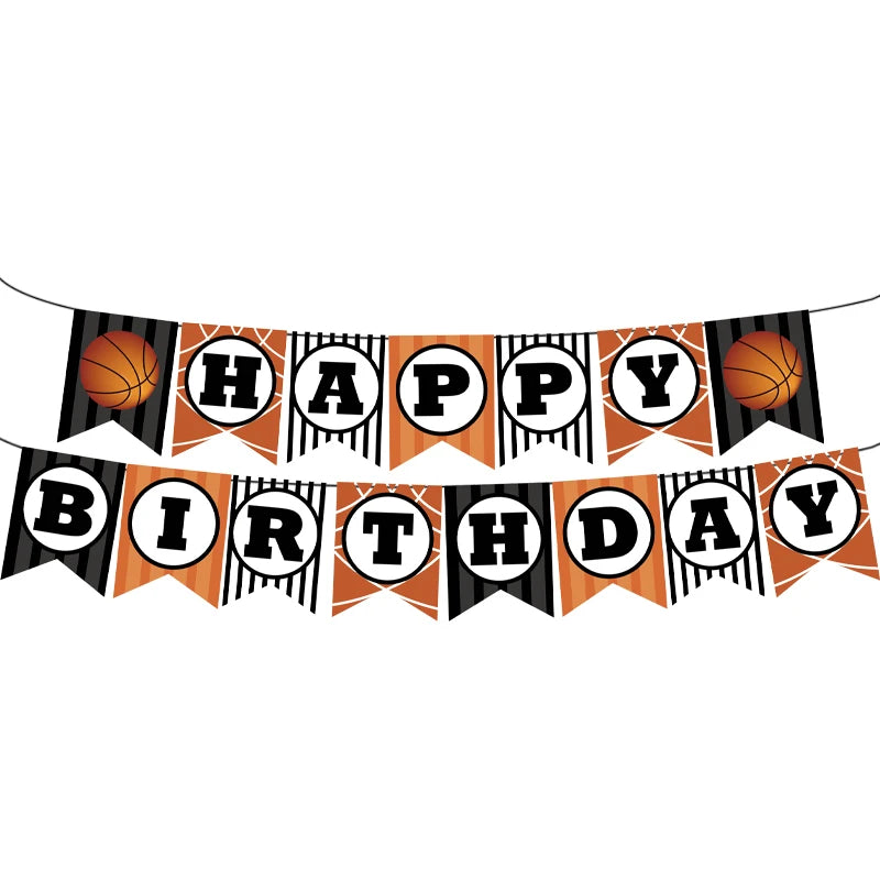 Basketball Theme Party Decorations  Disposable Tableware Set Baby Shower Favor Balloon Banner Tablecloth Kids Party Supplies