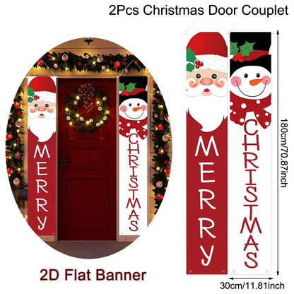 Merry Christmas Door Banner Decoration
