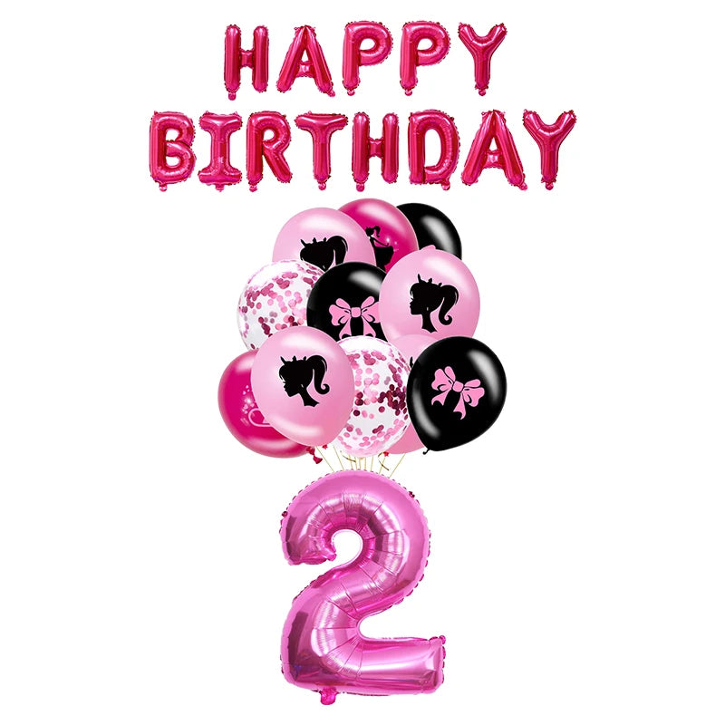 New Princess Birthday Party Decoration Tableware Pink Princess Theme Plates Cups Napkins Ballon Girl Birthday Party Supplies kit
