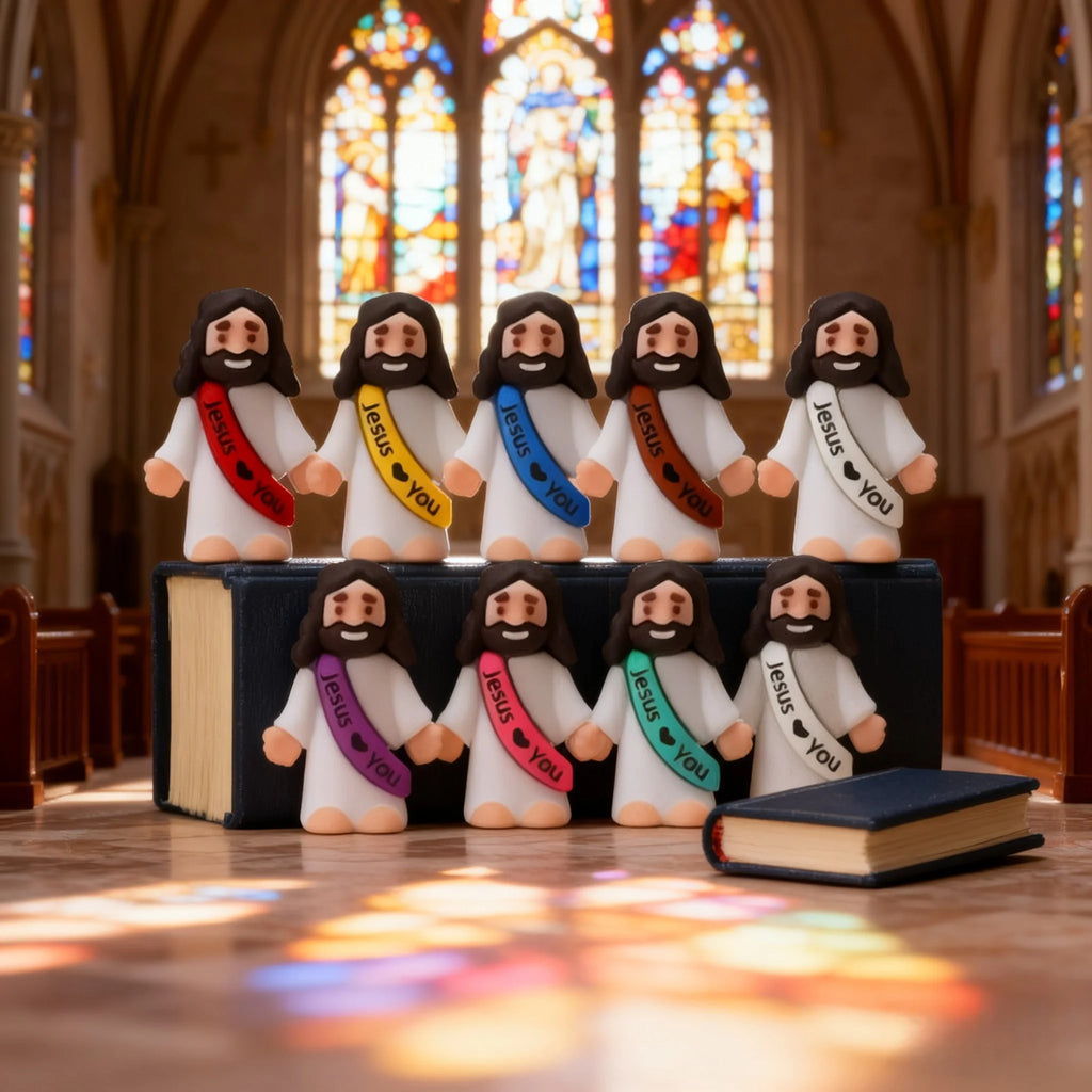 10/60pcs Mini Jesus Decorations Cartoon Statue Set for Holiday Party Scene Decor Festive Room Figurines Christmas Easter Gifts