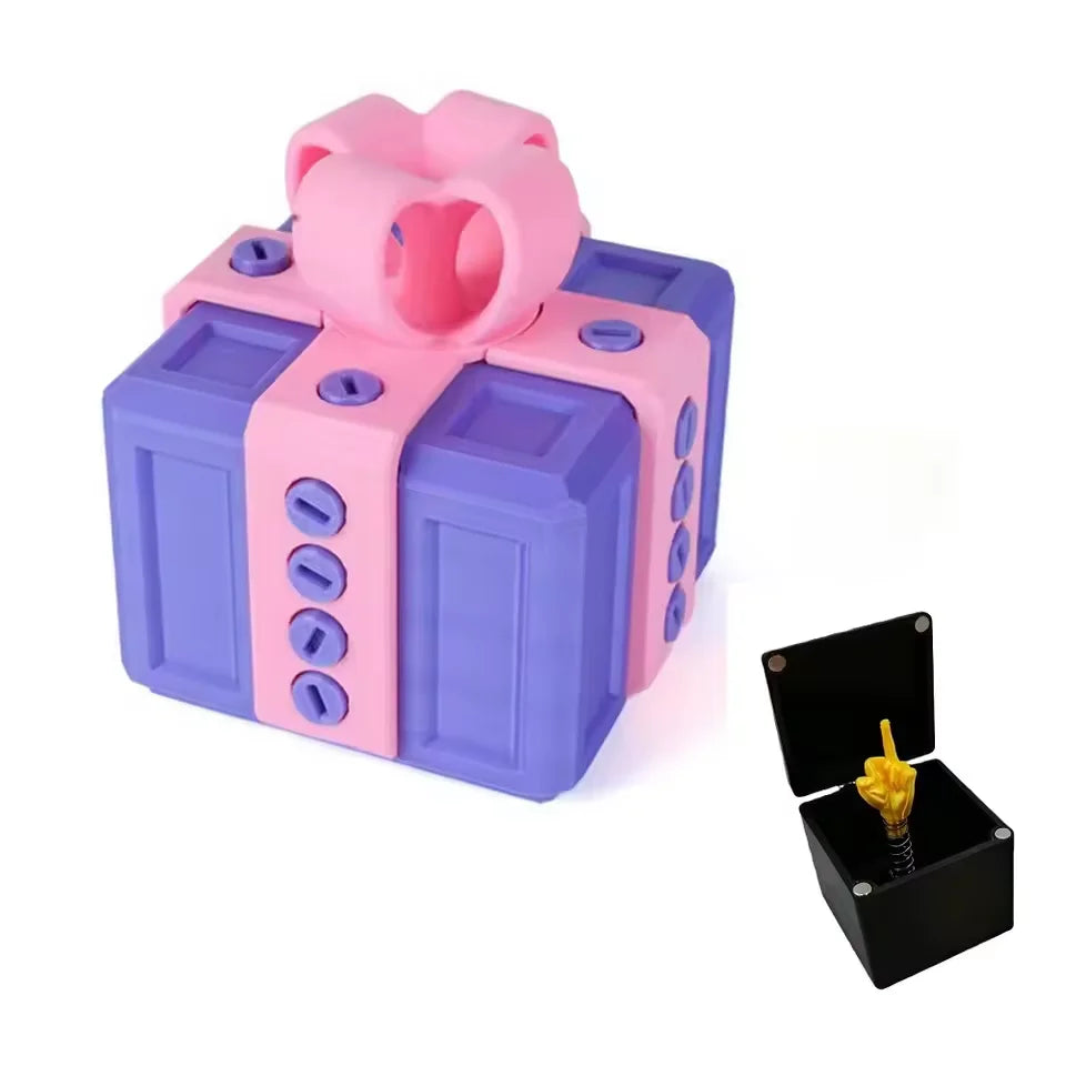 Christmas Gift Box With Middle Finger Hidden Inside Fun Prank Novelty Home Decor Creative Desk Pop Up Surprise Present
