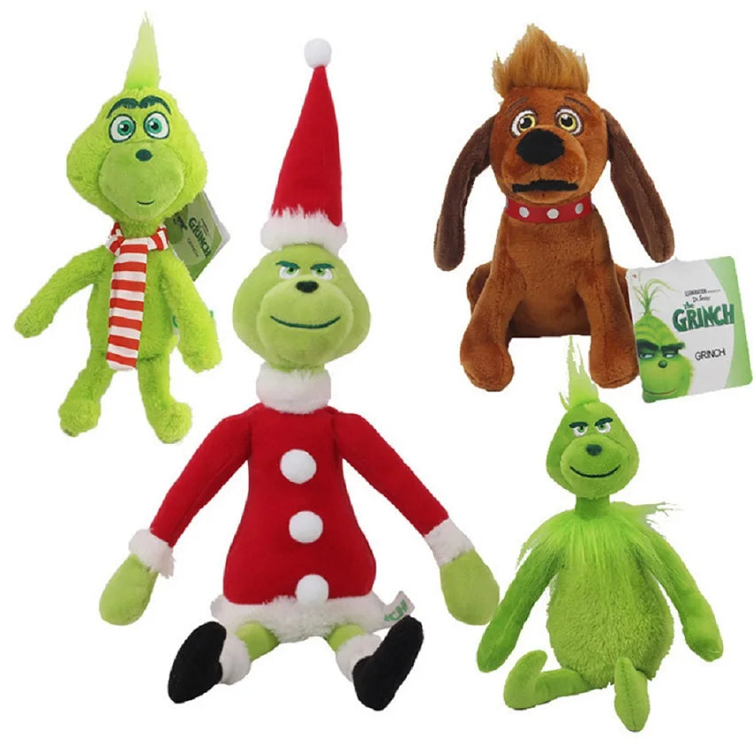 HOT 2026 New Christmas Grinch Plush Toy Green Haired Monster Children's Christmas Cartoon Gift Doll