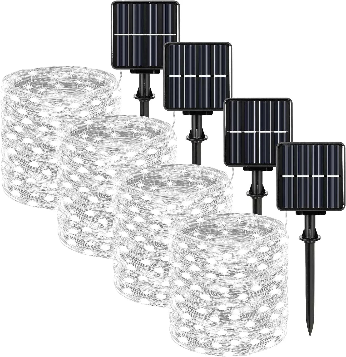 1 2 3 4 5Packs Solar Led Fairy Light Outdoor Christmas Lights 8Modes Copper Wire Lights Waterproof Garden Tree Patio Decor