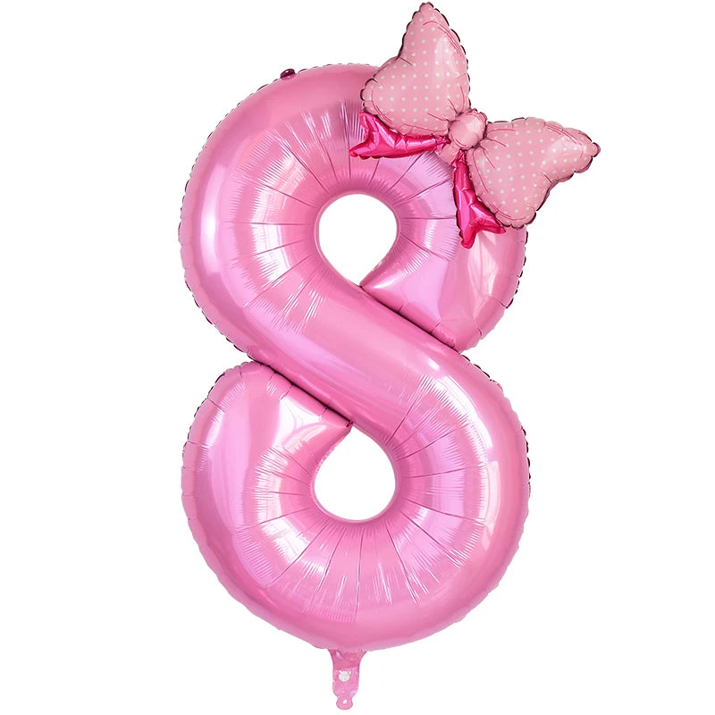 Number & Bow Foil Balloon Set