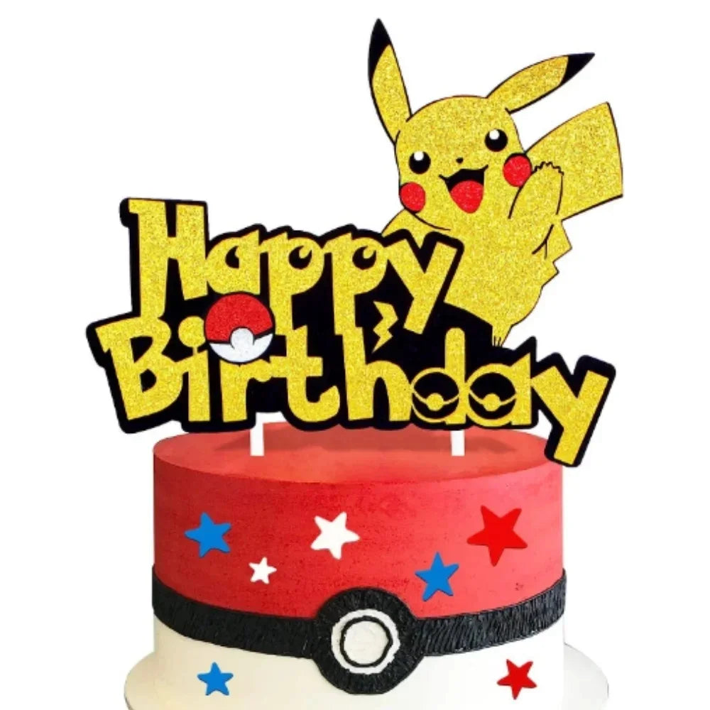 Topper Pokemon Cake Birthday Pokemon Decoration Cake Topper Pikachu Cupcake Topper Baby Shower Baking DIY Supplies Party Favors
