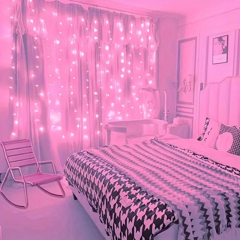 LED Silver Wire Curtain Light — USB Christmas String Light