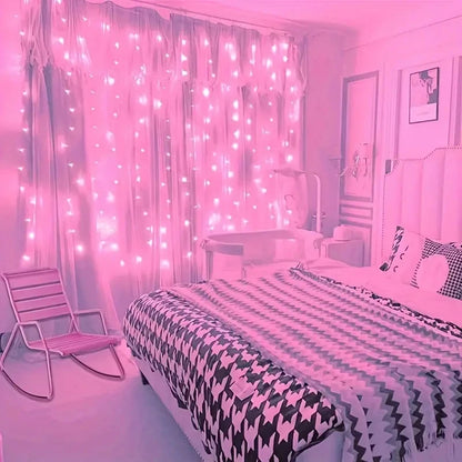 LED Silver Wire Curtain Light — USB Christmas String Light