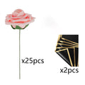 Red Rose Artificial Flowers DIY Bouquets 25PCS Set PE Roses Fake Flower for Wedding Party Centerpieces Decor Valentines Gifts