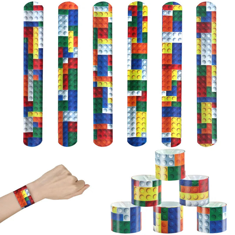 Kids Building Blocks Birthday Party Decoration Colorful Building Block Theme Party Supplies Kit Plates Cups Napkins Straw Ballon