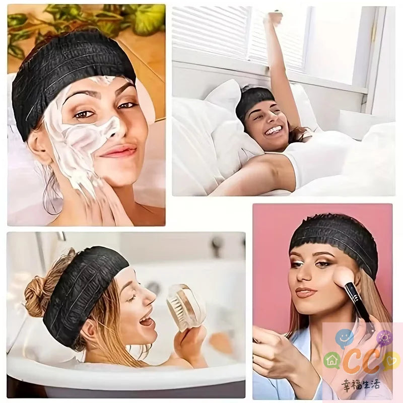 HUA HUA 20/50/100pcs Disposable Spa Headbands Soft Non- Elastic Facial Hair Bands For Sauna, Facial Cleansing, Skincare & Makeup