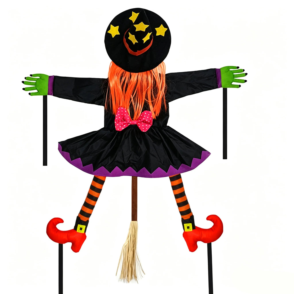 Halloween Crashing Into Tree Witch Doll Decoration Funny Outdoor Yard Garden Decor Halloween Party Holiday Scene Decor Supplies